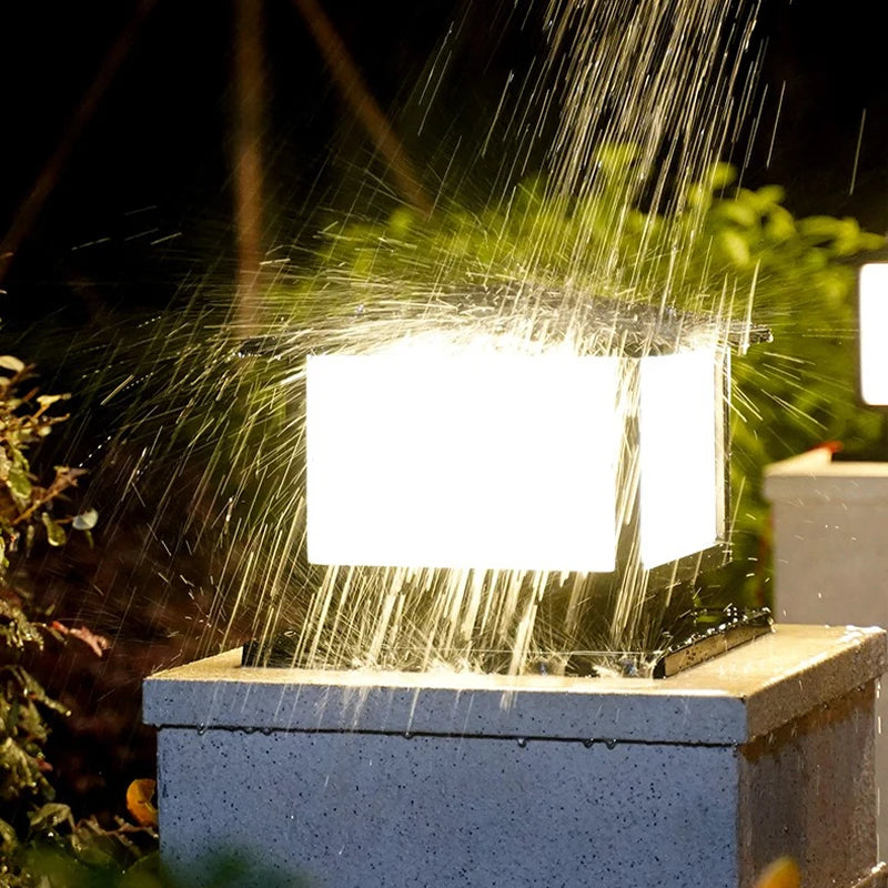 LED Solar Column Light Waterproof Solar Light Outdoor Remote Control Garden Sunlight Fence Channel Outdoor Decorative Light IP65