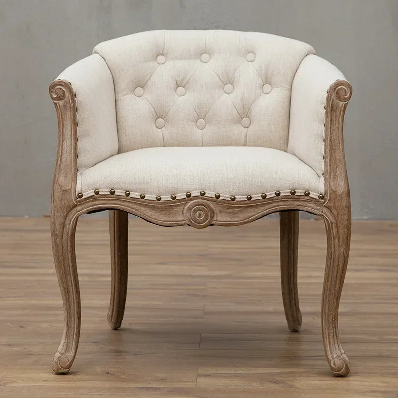 European Hotel Dining Chair, Leisure Sofa Chair, Solid Wood Antique Dining Chair, Living Room Leisure Sofa,Support Customization
