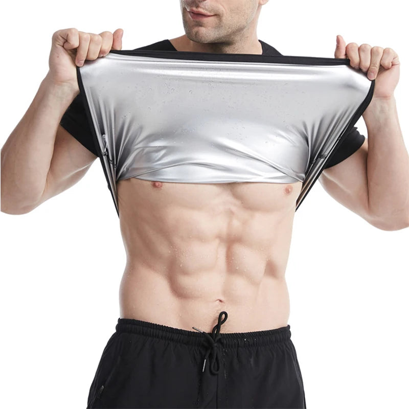 Vensslim Men’s Sauna Suit Sweat Heat Trapping Workout Fat Burner Vest Slimming Body Shaper Tank Top Waist Trainer Fitness Corset