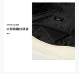 LEE Unisex Utility Canvas Leather Zipper Tote Bag Casual Denim Daily Shopping Handbag Women Men Durable Student School Book Bag