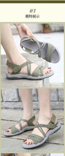 New 2025 Sports Sandals Rubber Velcro Large Size Women's Shoes Casual Comfortable Breathable Simple Summer Middle-Aged People