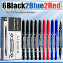 10Pcs Double Tip Permanent Markers Pens Waterproof Oily Fine Tip Black Painting Marker Graffiti Marking Pens School Supplies