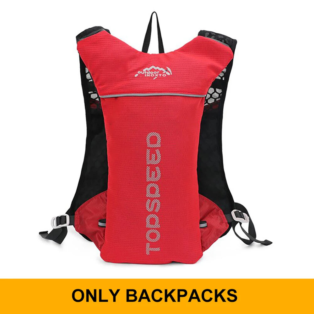 Mochila ultraligera de 5 l para correr en senderos al aire libre, chaleco de hidratación para correr, bolsa transpirable para ciclismo de maratón, botella de agua de 500 ml.
