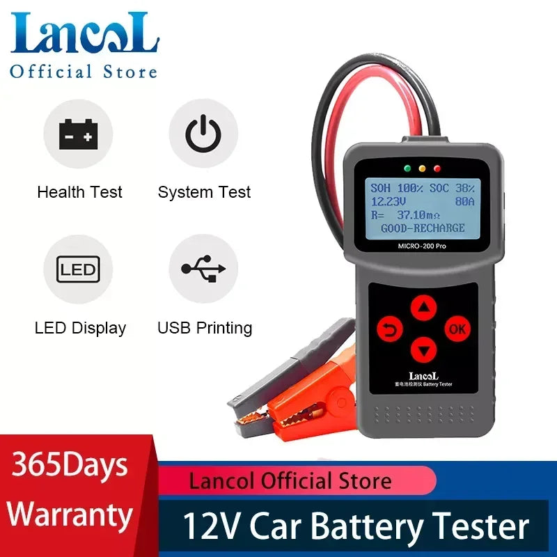 Lancol Micro200Pro 12v Battery Capacity Tester Car Battery Tester For Garage workshop Auto Tools Mechanical