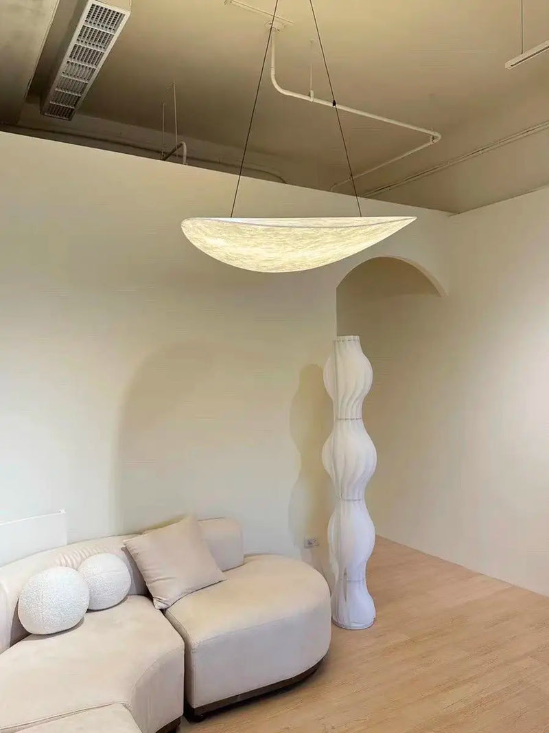 Wabi Sabi Silk Pendant Lamp Modern LED Ceiling Chandelier Light for Living Room Dining Bedroom Indoor Home Decor Light Fixtures