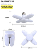 E27 Fan Foldable 28W LED Bulb AC220V/110V 40 Bulb Deformation for Home Ceiling Lights Warehouse and Garage White Light6500K Bulb
