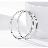 Somila S925 Sterling Silver Big Hoop Earrings For Women Brincos Moda Jewelry Accessories 3.0MM Fashion Cерьги Kольца 30-60MM
