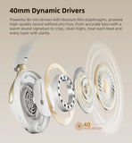 QCY H3 Pro ANC Wireless Bluetooth Headphone Hi-Res Spatial Audio Earphone with LDAC 50dB Active Noise Canceling Over Ear Headset
