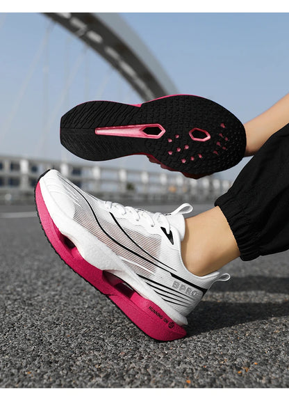 2025 New Men's Sneakers Thick Bottom Cushioning Running Shoes Athletic Training Carbon Plate Jogging Shoes Women's Tennis Shoes