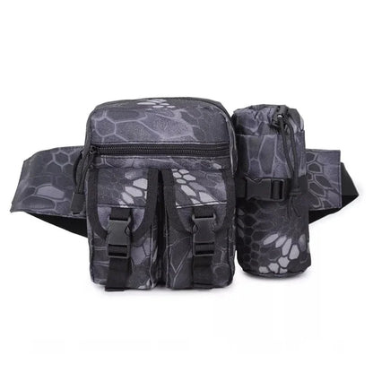 Tactical Running Waist Bag Outdoor Small Waterproof Canvas Backpack Unisex Sports Functional Bottle Carrier For Outdoor Activiti