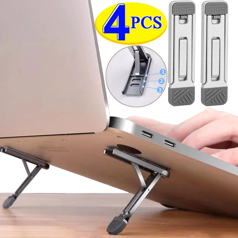 Mini soporte plegable ajustable de aleación de zinc para teléfono móvil, portátil, autoadhesivo, invisible.