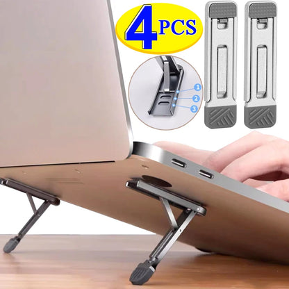 Mini soporte plegable ajustable de aleación de zinc para teléfono móvil, portátil, autoadhesivo, invisible.
