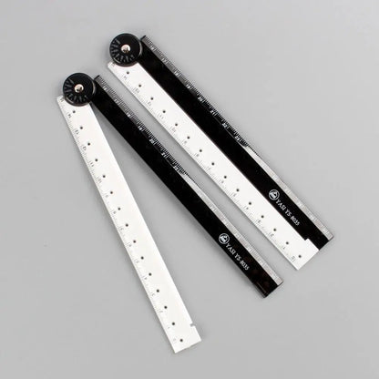 Folding Ruler Black And White Simple Graphic Primary Creative Birthday School Gift Stationery Drawing Student School Suppli 1pcs