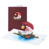 Cartões De Árvore De Natal, Cartão 3D Com Envelope, Fontes De Férias, 3 Cartões Pop Up Dimensionais, Festa De Natal Do Gato
