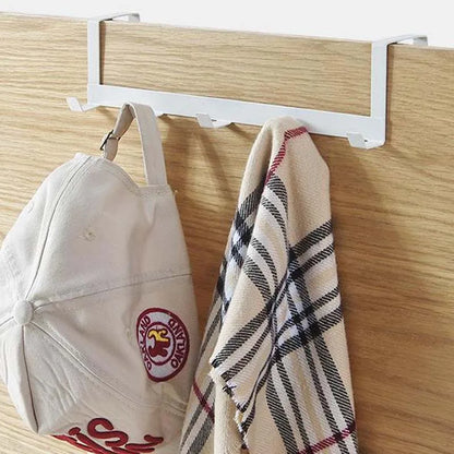 Hooks Over The Door 5 Hooks Home Bathroom Organizer Rack Clothes Coat Hat Towel Hanger Bathroom Kitchen Accessories Holder Rack