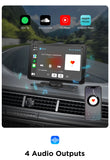Junsun 9 inch Car DVR 4K Dash Cam Wireless Carplay for Apple Android Auto Dual Lens Video Recorder Dashboard Monitor FM BT AUX