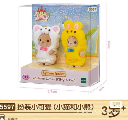 Original Sylvanian Families Anime Girl Figures Baby Raincoat Easter Fruit Kawaii Cute Room Decoration Christmas Gift For Kid Toy