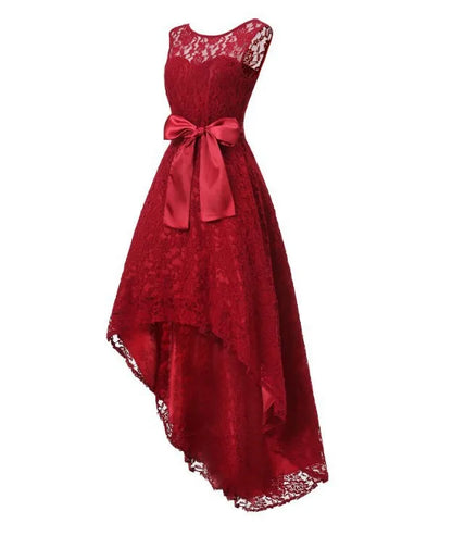 Vestido de dama de honor de boda para mujer 2025, elegante vestido de noche de encaje para fiesta, talla grande, ajustado, de cintura alta, con lazo, maxi vestidos para mujer