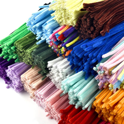 100pcs Chenille Stems Toys DIY Strips Twist Bar Anvil Wire Craft Pipe Creative Hobby Children Plush Stick Chenille Sticks