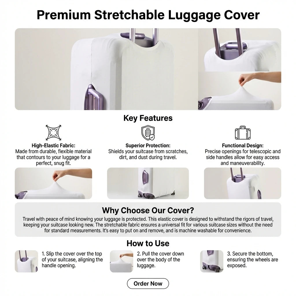 Luggage Cover Protector Elastic Waterproof Dustproof For 18-32 Inch Suitcase Travel Accessories