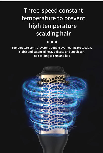 LISAPRO Elegant Black Gold Hair Blow Dryer Brush and Volumizer& One-Step Hot Air Brush 2.0 for Drying&Straightening,&Volumizing