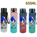 650ML Sonic Hedgehog Sport Water Bottle Large Capacity Cartoon Portable Plastic Water Bottle Drinking Cup Student Birthday Gifts