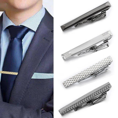 New Metal Silver Color Tie Clip For Men Wedding Necktie Tie Clasp Clip Gentleman Ties Bar Crystal Tie Pin For Men's Accessories