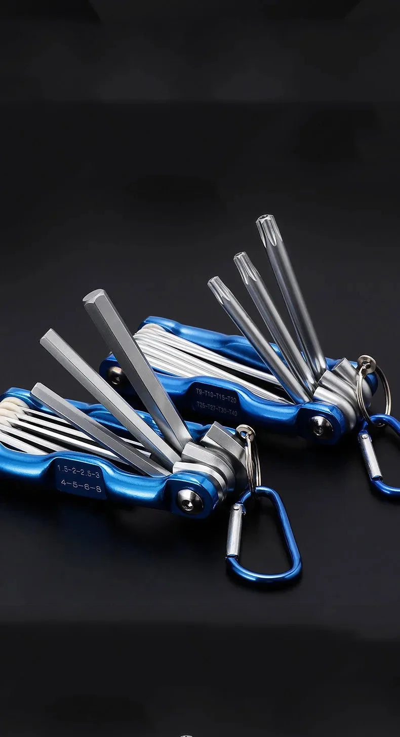 Portable Folding Hex Wrench Allen Set Metal Metric System Torx Hexagonal Spanner Screwdriver Hex Key High Quality Hand Tool