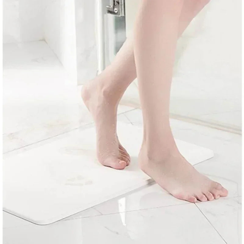 Alfombra de piedra de diatomeas, absorbente, antideslizante, de secado rápido, para ducha.