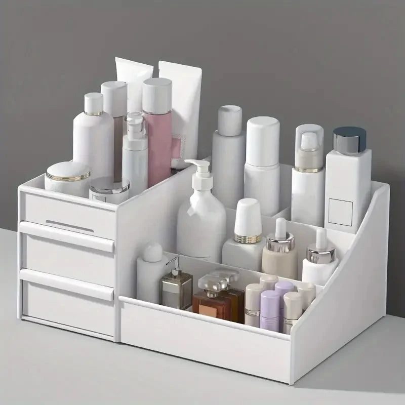 Caja de almacenamiento de cosméticos estilo cajón, tocador de escritorio, estante de clasificación de productos para el cuidado de la piel de lápiz labial