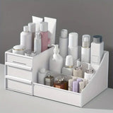 Caja de almacenamiento de cosméticos estilo cajón, tocador de escritorio, estante de clasificación de productos para el cuidado de la piel de lápiz labial