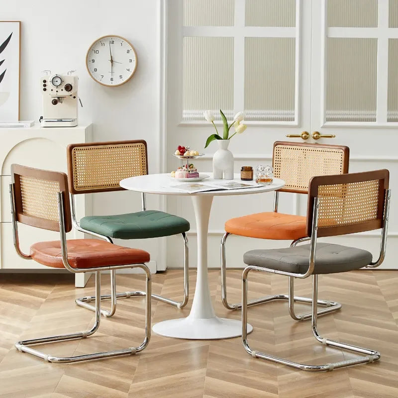Mid-Century Modern Dining Chairs with Metal Frame, Multiple Styles Leisure chair for Kitchen, Living Room, Office , Muebles