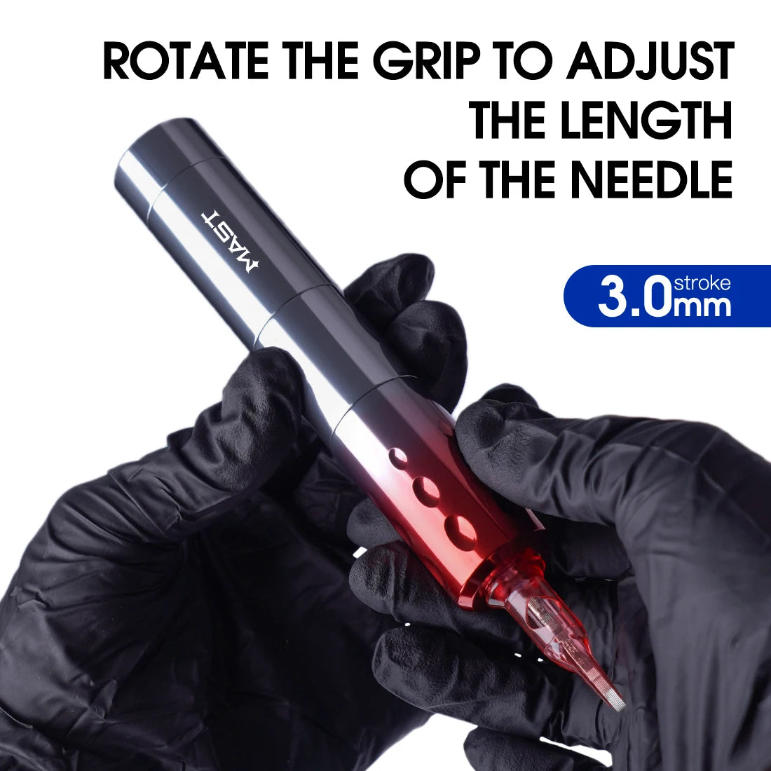 Máquina de tatuaje inalámbrica Mast para maquillaje permanente de cejas y labios. Suministros para artistas del tatuaje. Compatible con cartuchos universales.