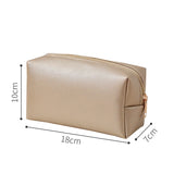 Solid Color Cosmetic Bags for Women Travel Portable Makeup Storage Bag Zipper Toiletry Pouch