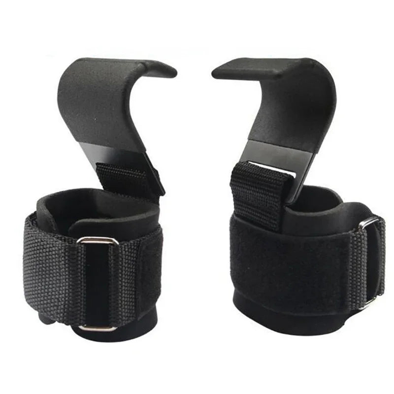 1PC Weight Lifting Hook Grips with Wrist Wraps Gym Hand-Bar Wrist Strap  Fitness Hook Weight Strap Pull-Ups Power Lifting Gloves