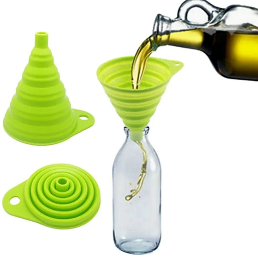 Mini embudo plegable de silicona, portátil, para combustible, cerveza, aceite, accesorios de cocina, herramientas.