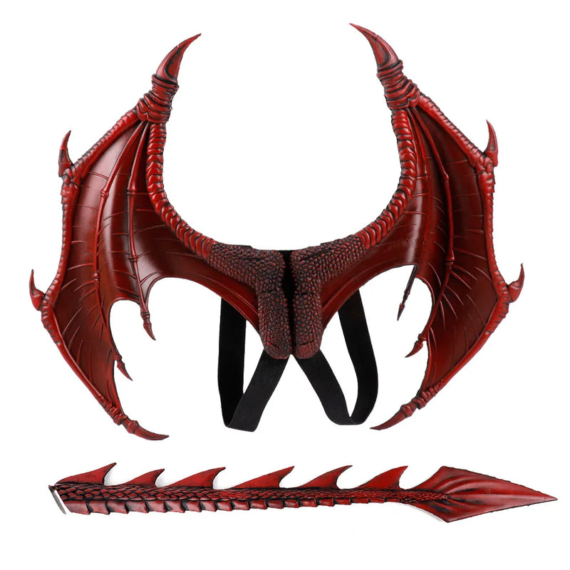 Animal Cospty Dragon Costume Purim Christmas Gift Carnival Party  Cosplay Set Wing and Tail faucet Costume