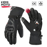 KEMiMOTO Winter Motorcycle Gloves CE Protective Black Guantes Moto Invierno Warm Touch Screen Waterproof Windproof Gloves