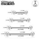 1/5/10pcs G23 Titanium External Internal thread Piercing Jewelry 14G 16G Long Industrial Sexy Barbell Barbell Ring Tongue