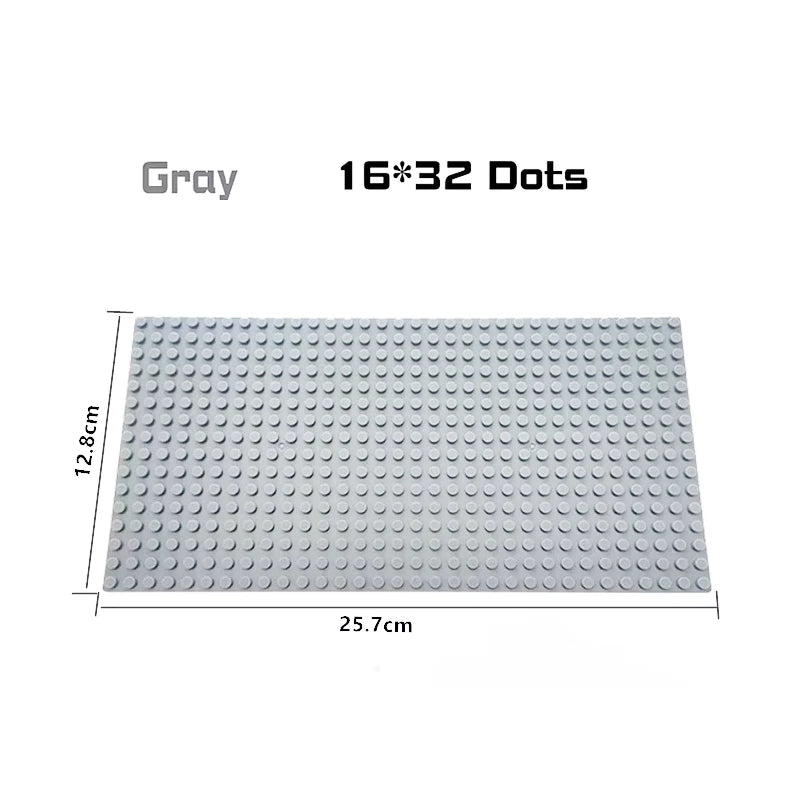 Placa base de 32 x 32, 16 x 32, 16 x 16 puntos, bloques de construcción, placa base de plástico para bricolaje, accesorios de ladrillo clásicos, juguete para niños