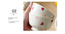 Heart-shaped Ceramic Dinnerware Set, Dinner Plate, Rice Salad Bowl, Coffee Mug, Japanese Love, Warm Gift for Valentine day