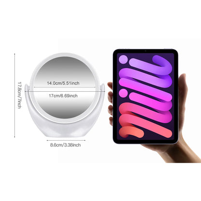 Espejo de maquillaje portátil de viaje de escritorio con soporte, aumento de 1X/5X, espejo cosmético giratorio de doble cara, regalo