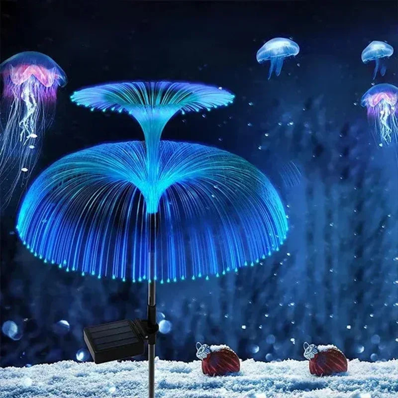 Solar Garden Lights Outdoor Waterproof Fiber Optic Jellyfish Lawn Lights Outdoor Patio Villa Yard Decor