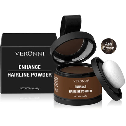 Polvo corrector de línea de cabello esponjoso, fibras temporales para cabello negro, raíces, cobertura de canas, polvo de sombra de línea de cabello al instante 