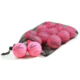12pcs Tennis Balls with Mesh Carry Bag Practice Ball High Elasticity Pet Dog Playing Balls Outdoor Training Sports Rubber Tennis