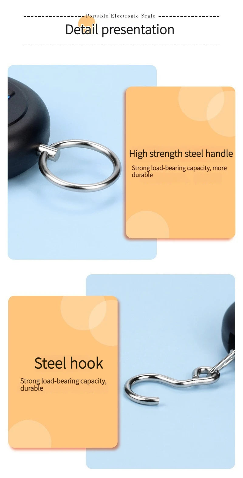 Electronic 50Kg 10g Hanging Scale LCD Kitchen Digital Scale BackLight Fishing Weights Pocket Scale Travel Luggage Scales