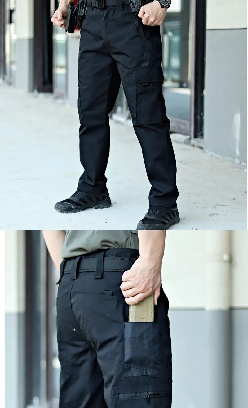 Pantalones de trabajo tácticos para hombre, pantalones cargo para exteriores, multibolsillos, impermeables, para otoño y primavera, ropa de trabajo al aire libre, pantalones de senderismo