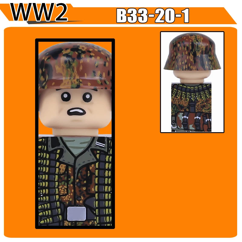 WW2 Military Soldier Figures Building Blocks Soviet British Army German Camouflage Warrior Infantry Accessories Bricks Toys Gift