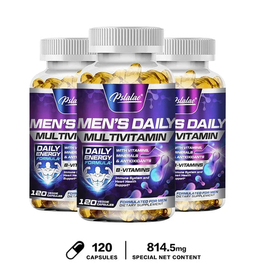 Men's Daily Multivitamin Supplement - Provides Cognitive Brain Health, Energy and Stamina, and Muscle Mass Vegan