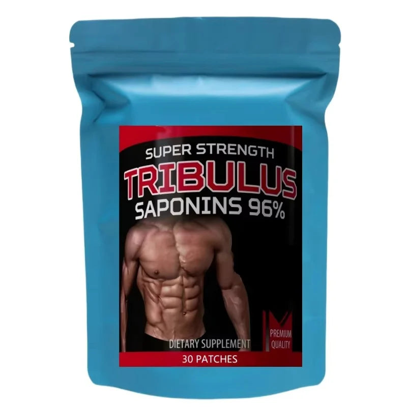 Tribulus Terrestris 5000mcg Extract 96% Saponins - Testosterone Booster Transdermal Patches, 30 Patches
